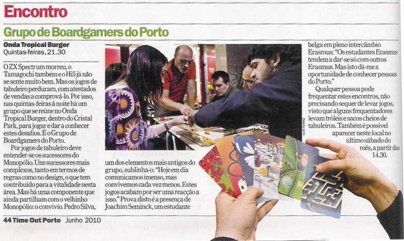Grupo de Boardgamers do Porto na Timeout - artigo Grupo de Boardgamers do Porto na Timeout - artigo